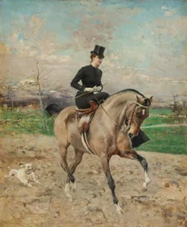 Amazona. Alice Régnault a caballo, 1878