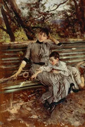 En el jardín o Alaide y Ottavio Banti, circa 1884, por Giovanni Boldini (1842-1931)