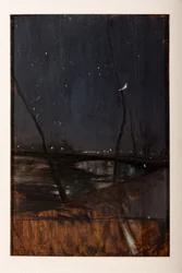 Nocturno en el Sena (óleo sobre tabla)