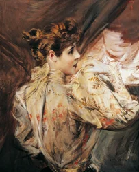 Retrato de Eleonora Duse, actriz italiana, pintura de Giovanni Boldini