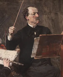 Retrato de Emanuele Muzio compositor y director de orquesta italiano (pintura)