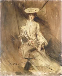 Retrato de una Dama Sentada con un Parasol