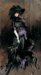 Retrato de la Marquesa Luisa Casati con un Galgo