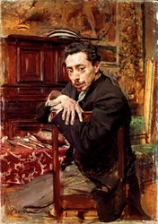 Retrato del pintor Joaquín Araujo Ruano. Pintura de Giovanni Boldini (1842-1931) circa 1889. Pistoia, Collezione Boldini