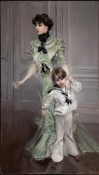 Retrato de la señora Hugo y su hijo