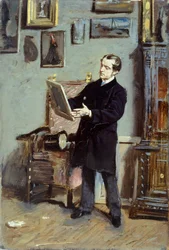Autorretrato de Giovanni Boldini mirando un cuadro
