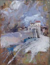 Paisaje invernal, c.1911 (óleo sobre tabla)
