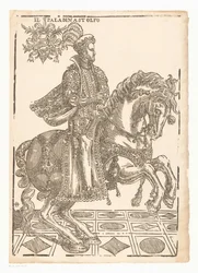 Astolfo a caballo Il paladin Astolfo (título sobre objeto)