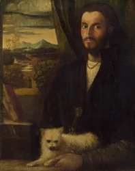 Retrato de un hombre con un perro, c. 1520