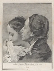 Un joven abrazando a una chica, 1743