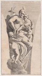 Estudio para un pendentivo que representa Justicia y Caridad, 1630-50