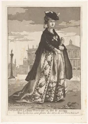 la dama veneciana La Dame Venitienne en habit de masque (título sobre objeto) Retratos diversos (título de la serie)
