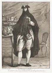 El hombre enmascarado tomando café