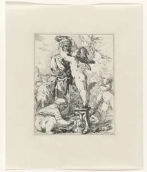 Putti ofrece sacrificio al dios Terminus