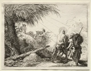 Huida a Egipto: La Sagrada Familia y la palmera