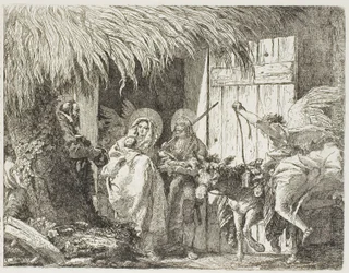 José y María Buscando Refugio, placa cinco de La Huida a Egipto