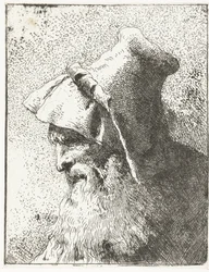 Hombre con barba y sombrero Colección de cabezas (título de la serie) Raccolta di Teste (título de la serie)