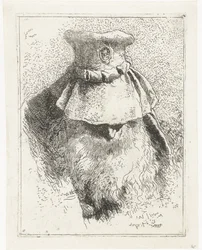 Hombre con cabeza inclinada y sombrero grande Colección de cabezas (título de la serie) Raccolta di Teste (título de la serie)