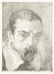 Hombre con barba pequeña sin tocado Colección de cabezas (título de la serie) Raccolta di Teste (título de la serie)