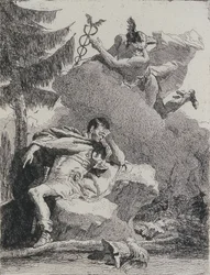 Mercurio aparece a Eneas en un sueño, 1757