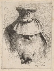 Viejo con gran sombrero, de la Raccolta di Teste (Colección de cabezas)