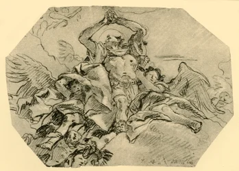 Santo orando rodeado de ángeles, 1762, 1928