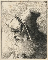 Perfil de un anciano con barba