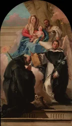 Madonna y el Niño con tres santos