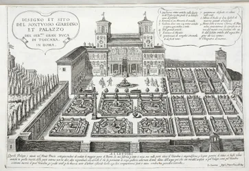 Vista de los Jardines y el Palacio del Gran Duque de Toscana, Roma