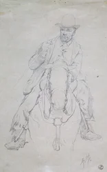 Buttero a caballo (vaquero toscano)