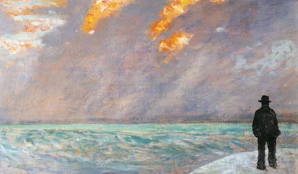 Italia, Florencia, Atardecer en el Mar