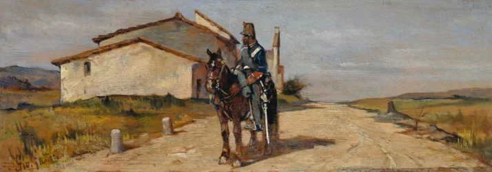 Soldado a caballo o Carabinero a caballo en patrulla