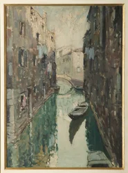 Canal veneciano (pintura al óleo)