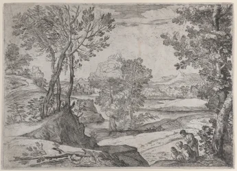 Una familia sentada junto a un río, 1643
