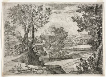 Paisaje con una familia, 1643