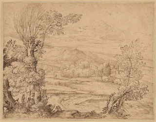 Paisaje con un río y acueducto, mediados de 1600