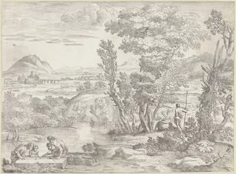 Paisaje con cuatro dados
