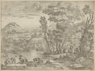 Paisaje con cuatro dados