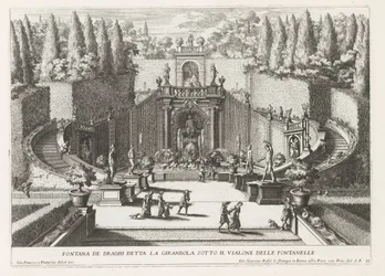 Fuente de los Dragones en de tuinen van de Villa d
