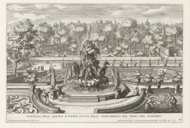 Fuente de las Águilas del Este en de tuinen van de Villa d
