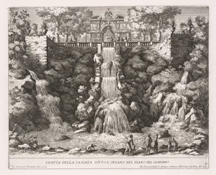 The Fountains of Rome (Le fontane di Roma), Book IV, plate 21: View of the Cascade below the Organ from the Garden (Veduta della Cascata Sotto L