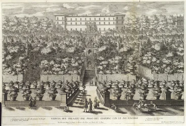 Veduta del Palazzo dal Piano del Giardino con le sue Fontane, de La Fontane, pub. c 1691