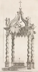 Vista Aislada del Baldaquino de Bernini. Placa 39 del Álbum 
