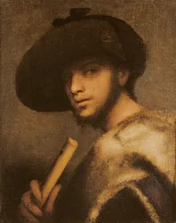 Un gaitero (óleo sobre lienzo)