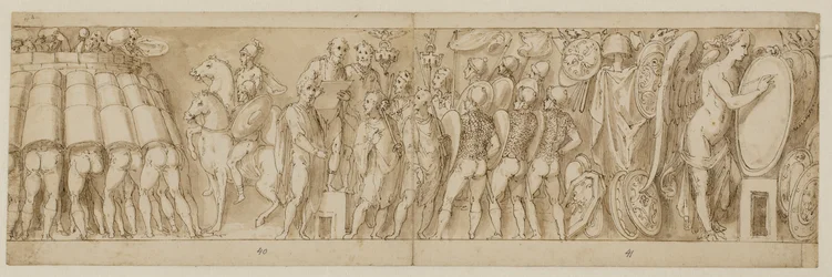 32 copias después de la columna de Marco Aurelio, Piazza Colonna en Roma