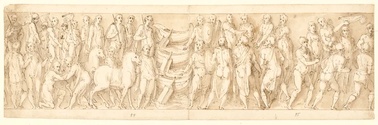 Los sármatas se rinden (LIII); Los germanos son llevados a través del Danubio (LIX); Los germanos acusados por los sármatas ante Marco Aurelio (LX); inicio de una escena de decapitación (LXI)