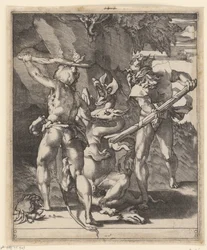 Hércules luchando contra la hidra de Lerna Escenas con Hércules (título de la serie)