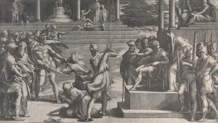 El martirio de San Pablo y la condena de San Pedro, 1524-27
