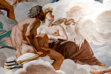 Neptuno y Ceres. Detalle de "El consejo de los dioses" 1624-1625. fresco