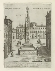 Obelisco de Roma Obelisco conocido como Torre de S. Mauto (título sobre objeto) Moderne en antieke Monumenten en bouwwerken en Roma (título de la serie) Adornos de edificios antiguos y modernos de la ciudad alma de Roma (título de la serie)